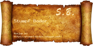 Stumpf Bodor névjegykártya